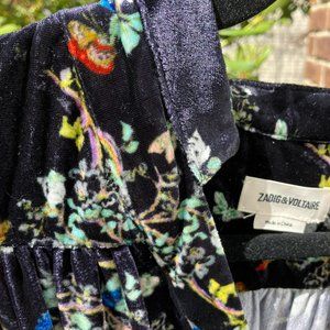 Zadig & Voltaire Reveal Velvet Blossom Wrap Dress, size M